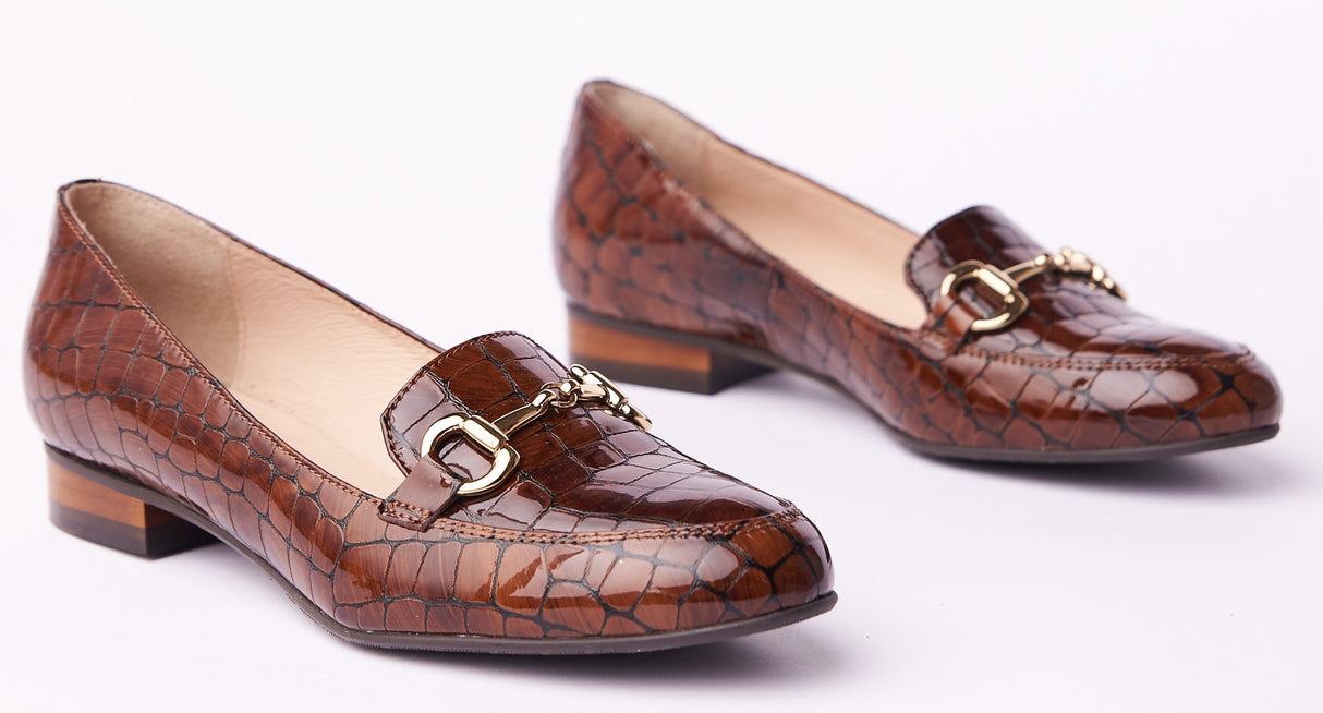 Bosccolo Womens Moccasin - Ginger Croco