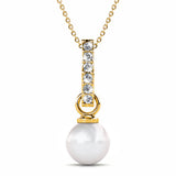 Krystal Couture Luminous Pearl Pendant Necklace in Gold Adorned with Crystals from Swarovski