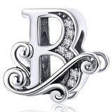 Solid 925 Sterling Silver Vintage Inspired Antique Alphabet Charm
