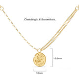 Bullion Gold Golden Rose Engraved Pendant Necklace