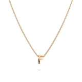 Bullion Gold Initials Brick Alphabet Letter Necklace Rose Gold Layered Steel Jewellery