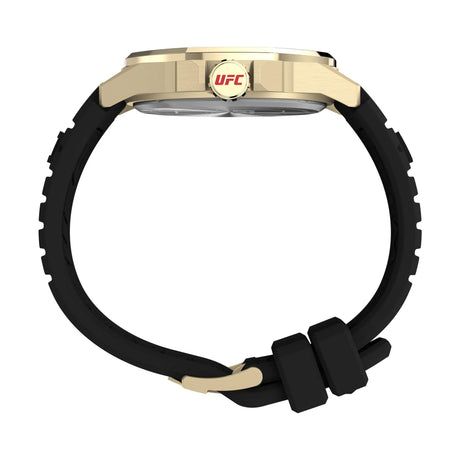 Timex UFC Prospect 46Mm Black Dial With Gold Tone Case & Black Silicone