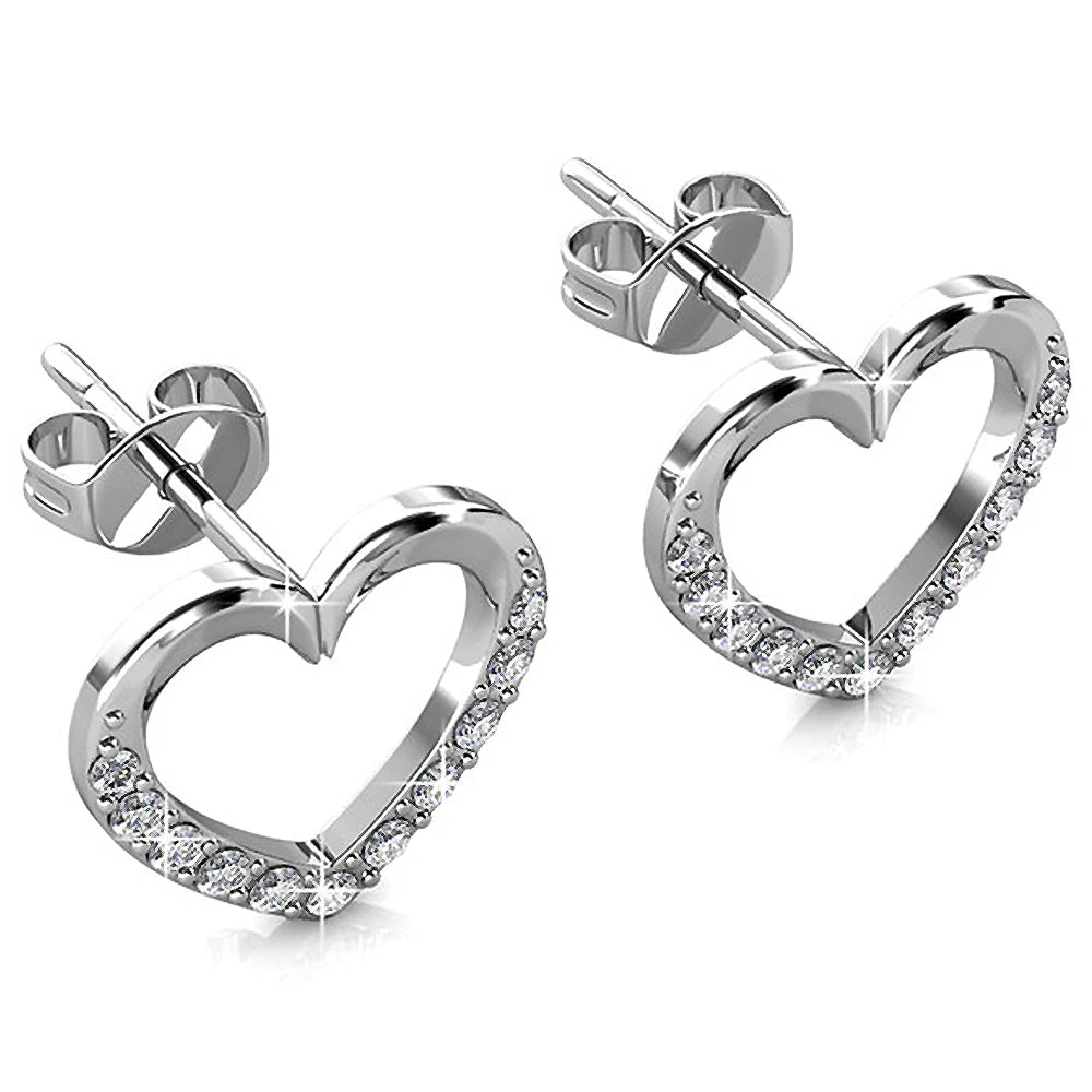 Krystal Couture Innocent Heart Stud Earrings Embellished with SWAROVSKI Crystals