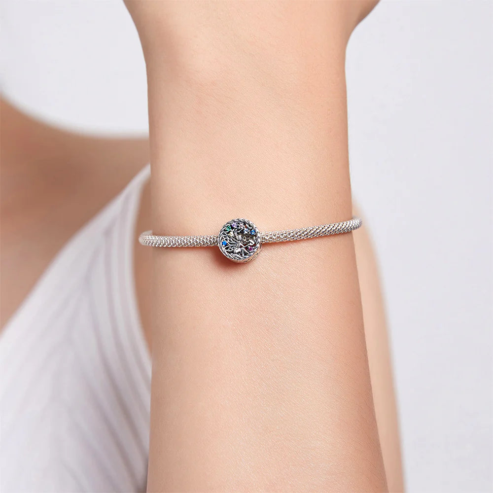 Solid 925 Sterling Silver Fairies Forest Pandora Inspired Bead Charm