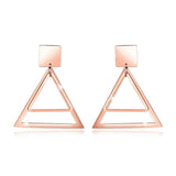 Bullion Gold Double Triangle Earrings