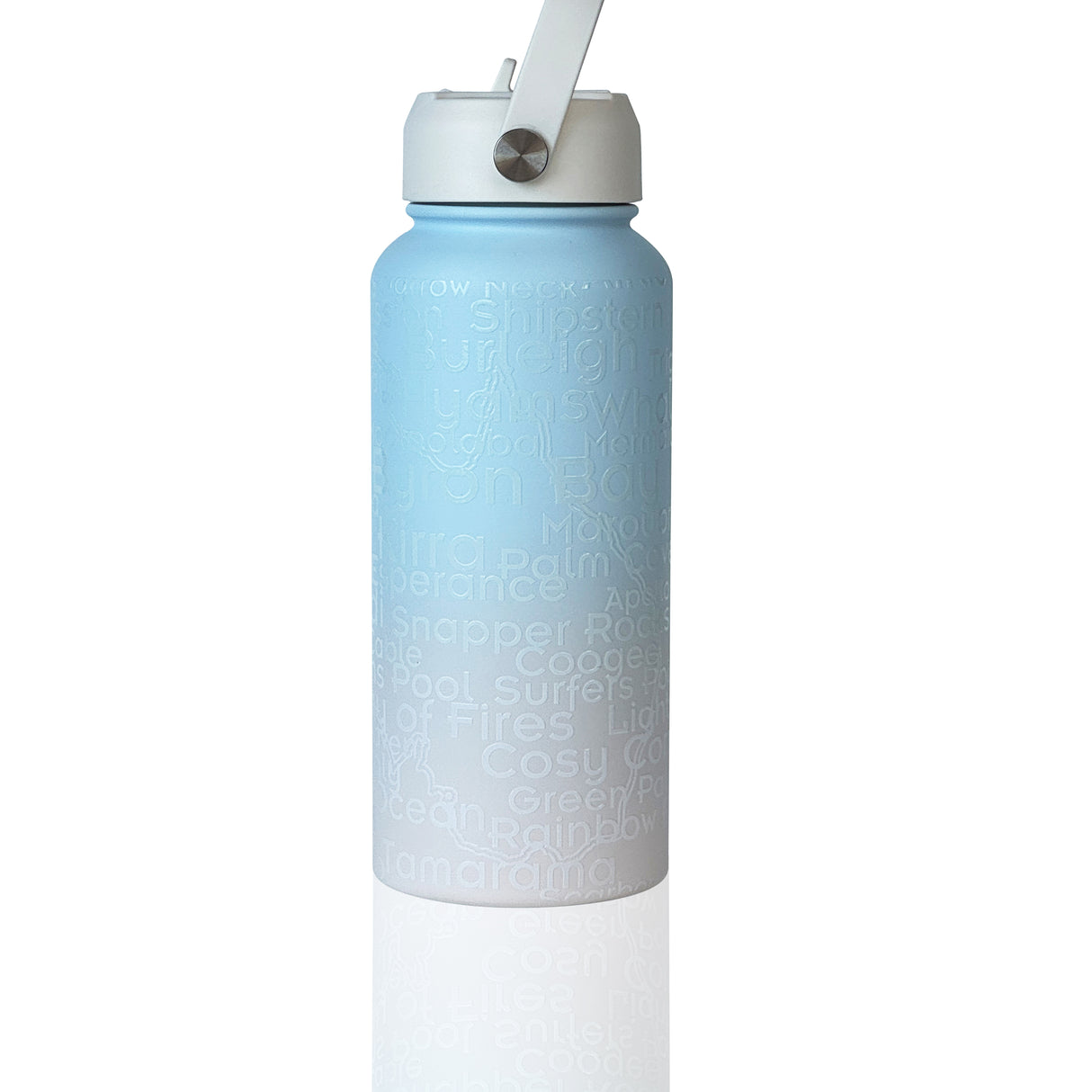 BBBYO Beaches Bottle - stainless steel insulated bottle - 1000 ml - Sand to Sea beach print