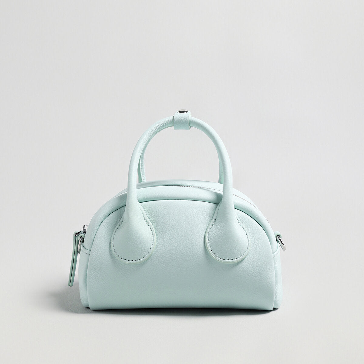 Mini Leather Bowling Top-Handle Bag - Mint
