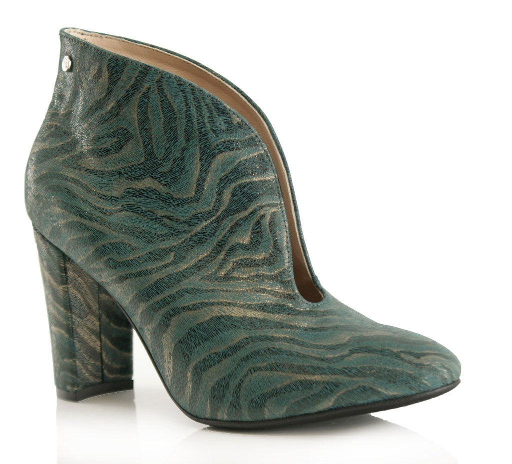 Bosccolo Womens Heel Boots Zebra - Dark Green