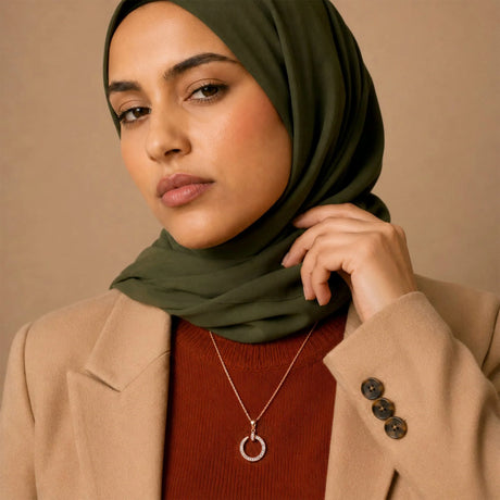 Krystal Couture Paradigm in Circle Rose Gold Pendant Necklace Embellished with Swarovski nCrystals