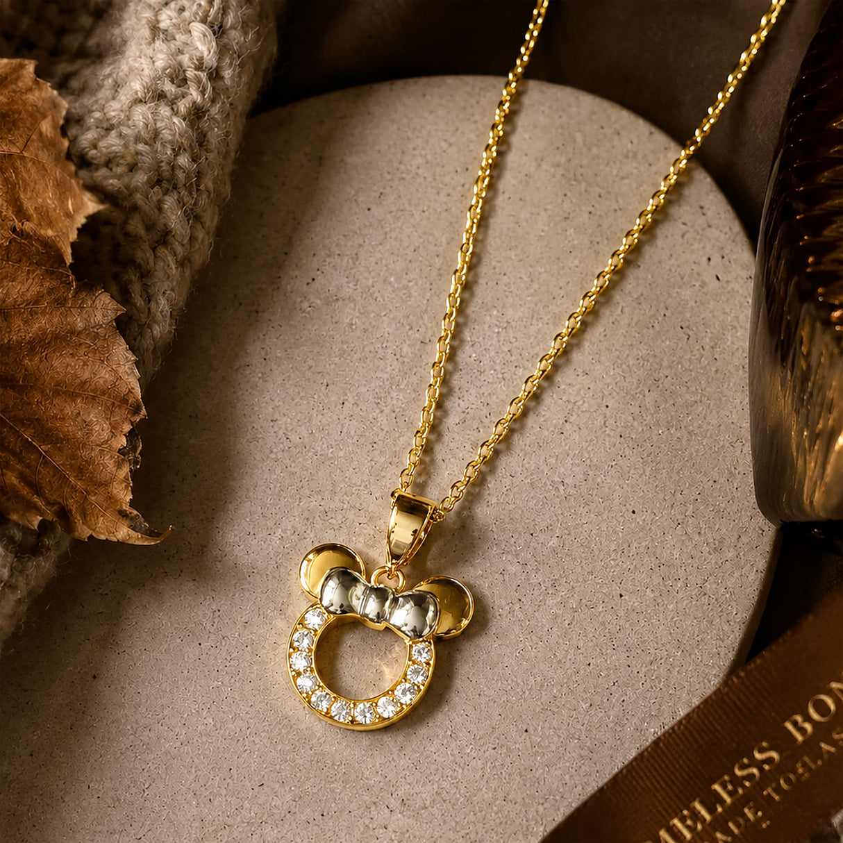 Krystal Couture Minnie Mouse Necklace Embellished with SWAROVSKI Crystals