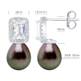Hanging Earrings Real Cultured Tahiti Pearls 8-9 mm - Longueur 18 cm