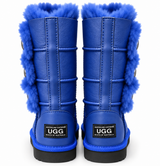 Australian Leather Ugg Classic Long 3Button - Metallic Blue - AU4