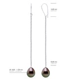 Earrings Real Cultured Tahiti Pearls Pear 10-11 mm - Longueur 18 cm