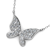 Krystal Couture White Gold Sweet Butterfly Pendant Necklace Embellished with Crystals from SWAROVSKI