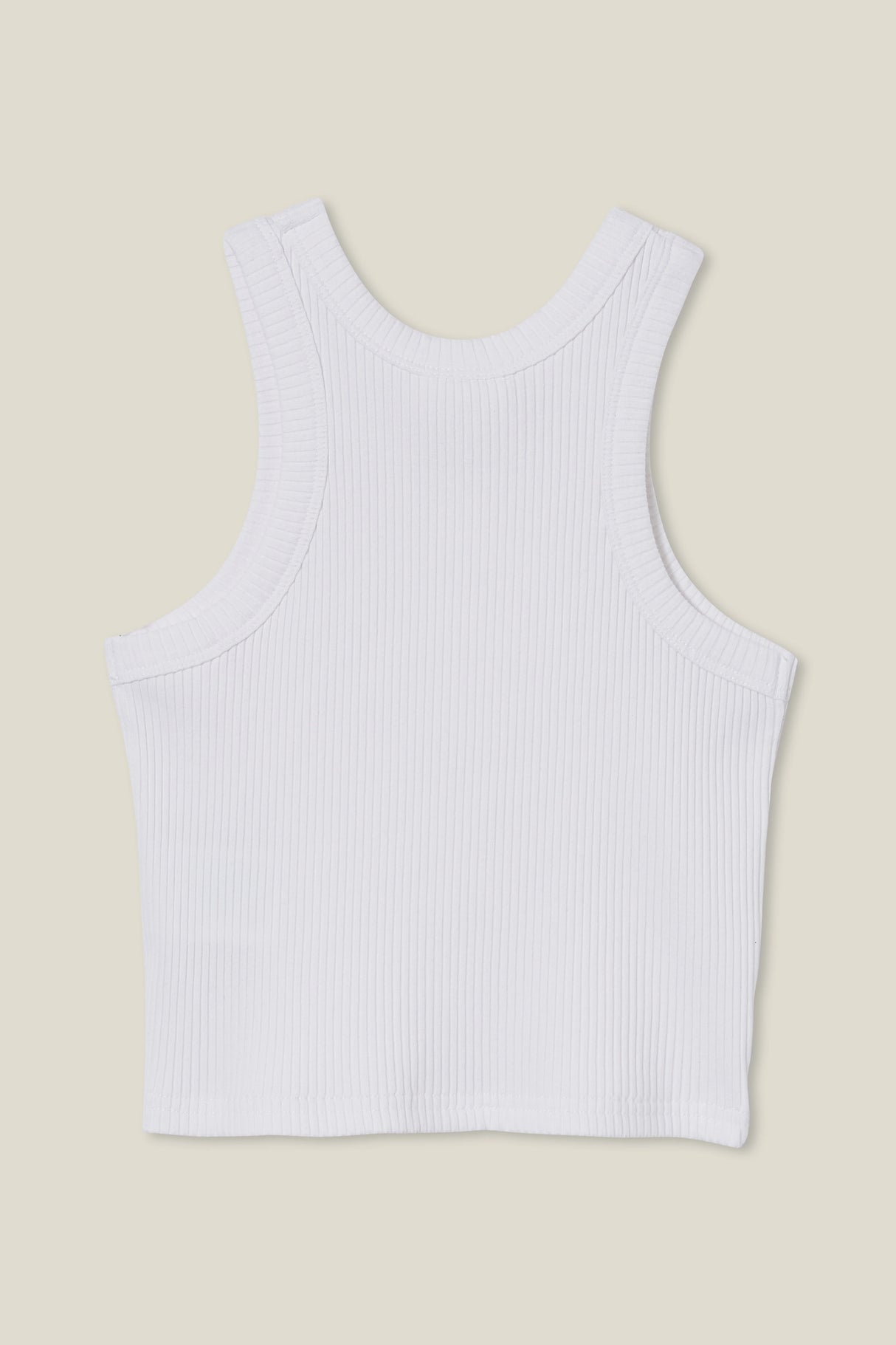 Cotton On Kids Girls Fitted Essential Tank - White Rib