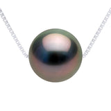 Necklace Real Cultured Tahiti Pearl Passing Through Round 10-11 mm - Length chain offered for free 42 cm