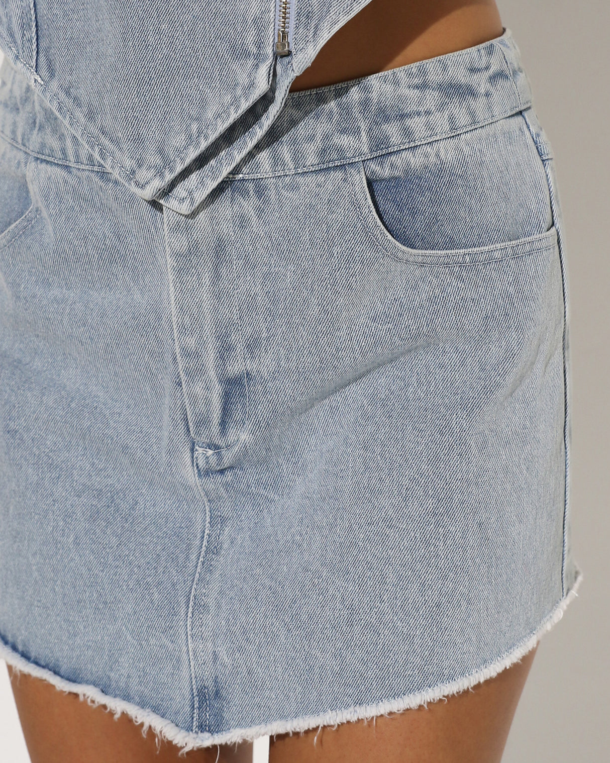BY.DYLN Bonnie Mini Skirt - Blue Denim