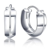 Solid 925 Sterling Silver Classic V-Line Hoop Earrings
