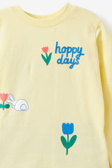 Cotton On Kids Sweet Bunny Long Short Pj Set - Baby Yellow/Hoppy Days