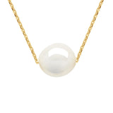 Necklace Baroque Baroque Freshwater Pearl White Yellow Gold 8-9mm