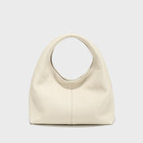 Premium Calfskin Leather Slouchy Hobo Bag - Ivory