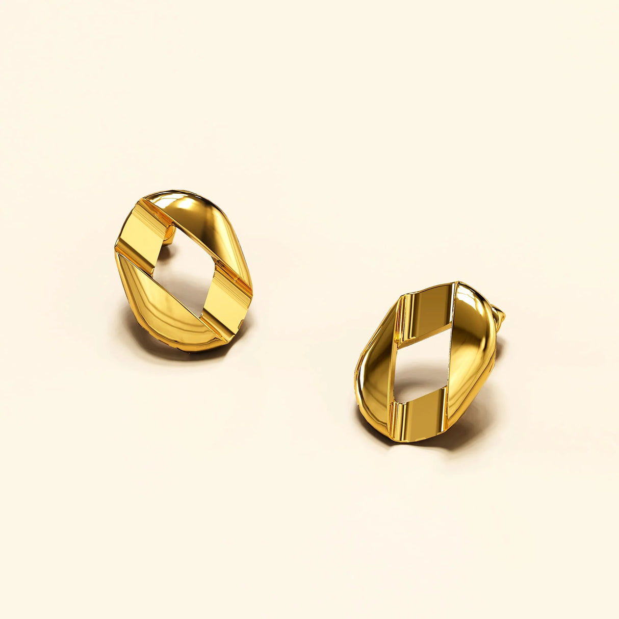 Bullion Gold Brincos Textured Earrings in Gold
