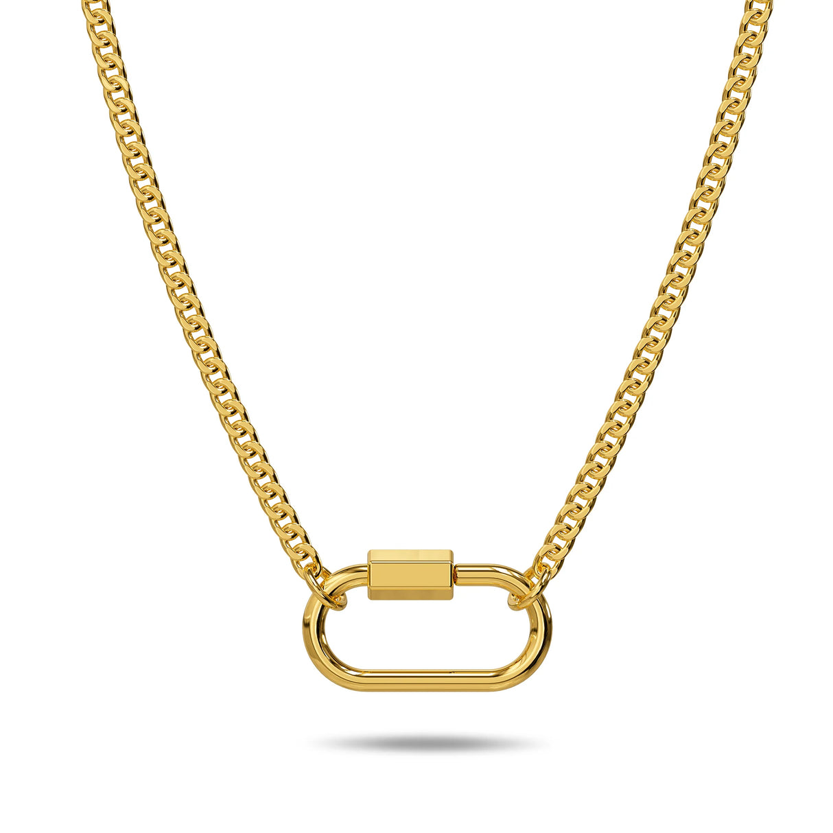 Bullion Gold Pearl Trio Gold Clasp Charm Necklace