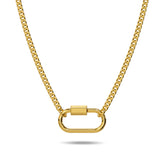 Bullion Gold Pearl Trio Gold Clasp Charm Necklace