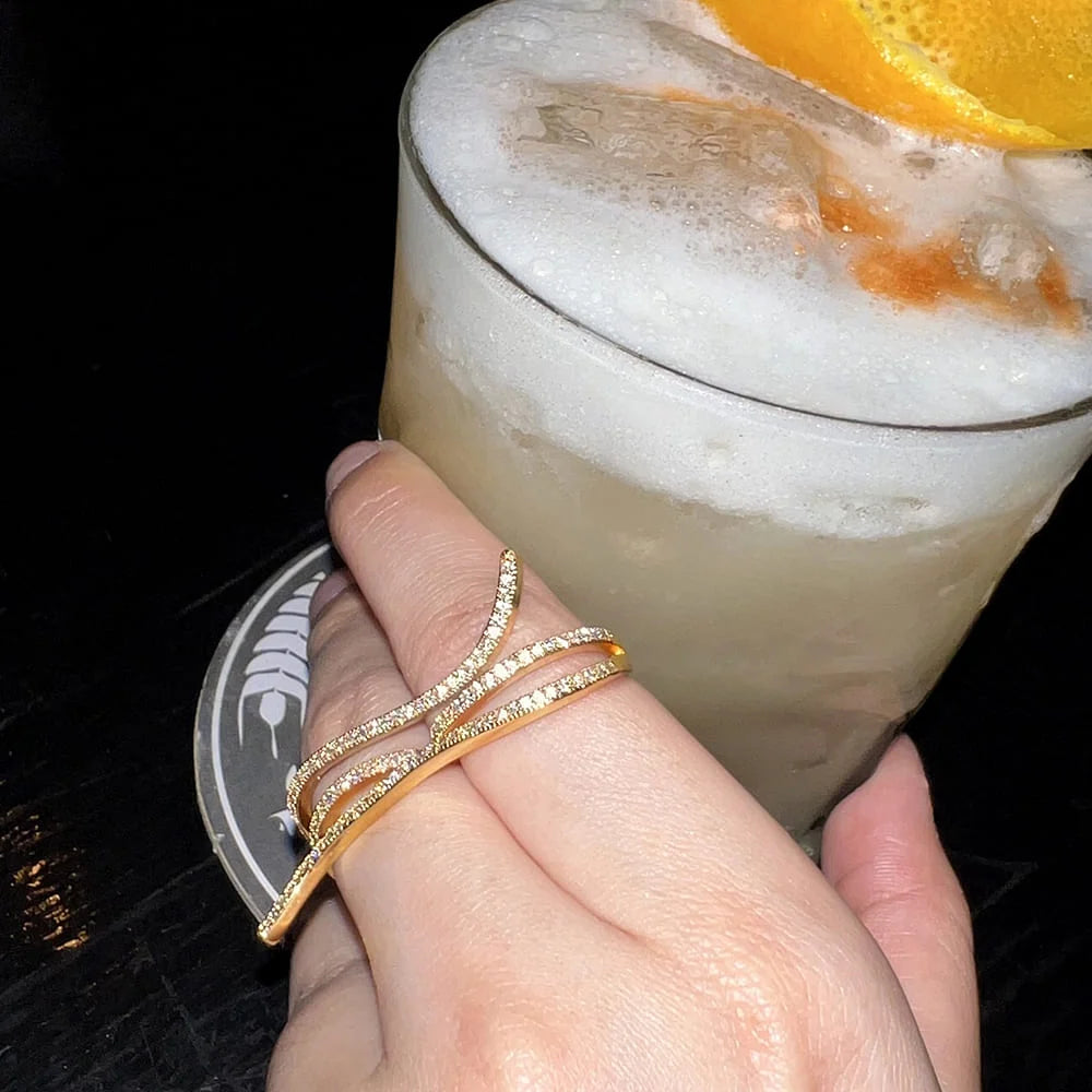 Bullion Gold Adjustable Serpent Shape Fashion Ring