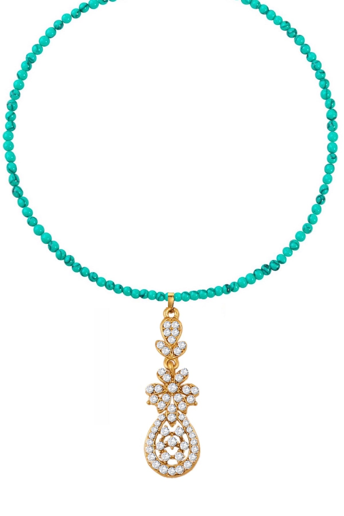 Liv Oliver 18K Gold Turquoise Statement Necklace