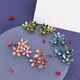 Boxed Petalia Olive Green Stud Earrings and Olive Necklace Featured SWAROVSKI® Crystals in Gold