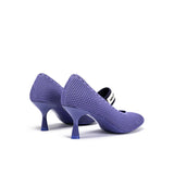 Fishnet Mary Jane Pumps - Purple