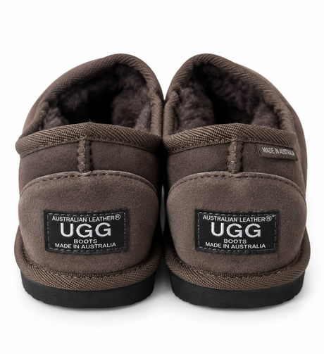 Australian Leather Ugg Classic Binded Slipper - Chocolate - AU5-6