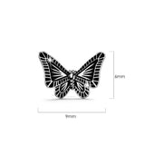 Solid 925 Sterling Silver Antique Butterfly Stud Earrings