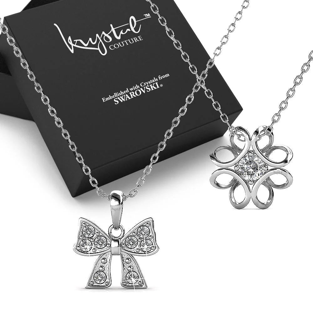 Boxed 2pc Necklace Set Embellished with SWAROVSKI® Crystals