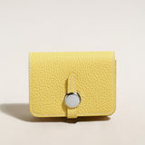 Slim Leather Wallet with Detachable Strap - Yellow