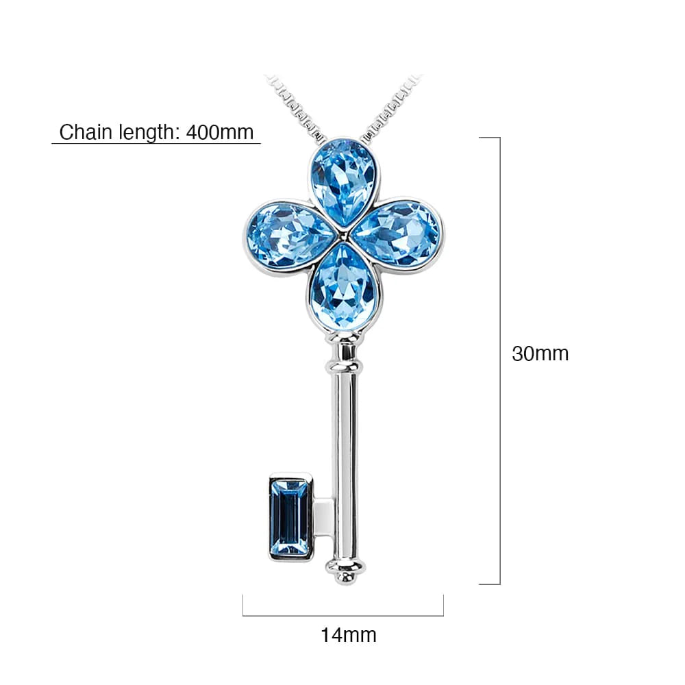 Krystal Couture Flower Key Necklace Embellished with SWAROVSKI Crystals
