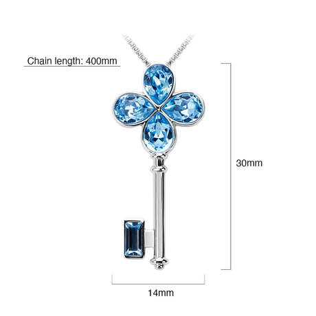 Krystal Couture Flower Key Necklace Embellished with SWAROVSKI Crystals