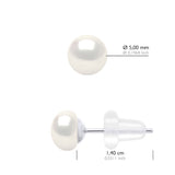 Earrings Real Cultured Freshwater Pearls Button 5-6 mm - Natural Pearl White - Longueur 18 cm