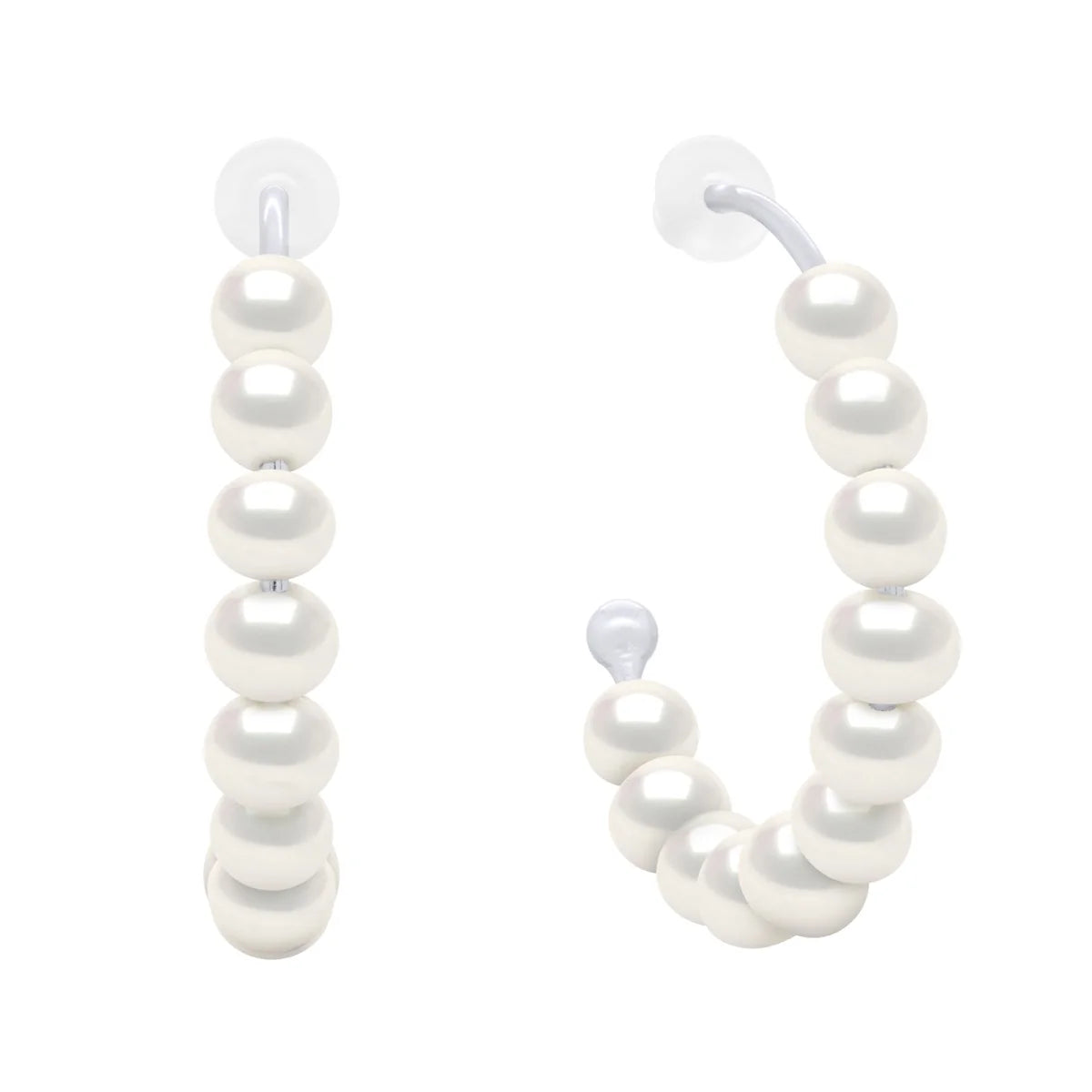 Earrings Freshwater Pearl White Sterling Silver 4-5mm Stud