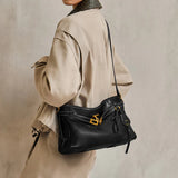 Nalandu Luxe Fortune Chime Slouch Shoulder Bag - Black
