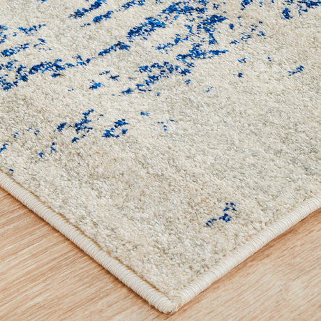 Evoke 253 White Navy Runner Rug