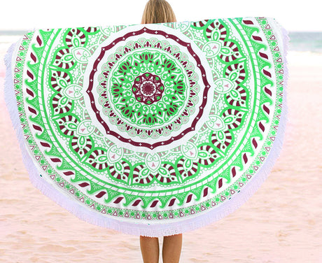 TODO Luxury Thick Microfiber Round Beach Towel Throw Rug Ttowel09