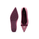 Sarah Casual Pearl Bow Commuter Flats - Pink