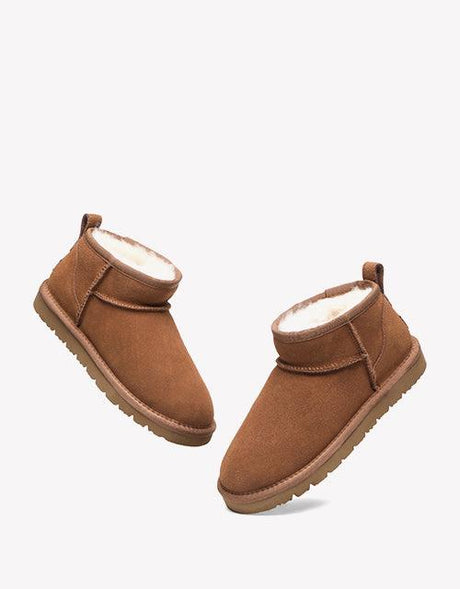 Julia Cow Suede Boots in Chestnut