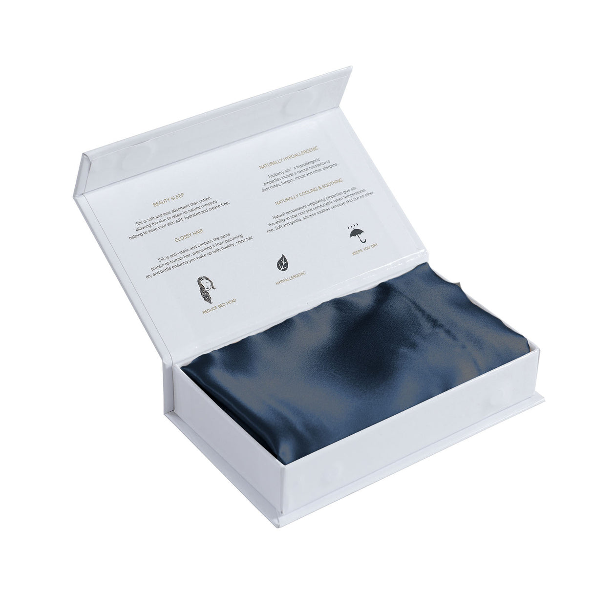 MULBERRY SILK PILLOW CASE TWIN PACK - SIZE: 51X76CM - NAVY