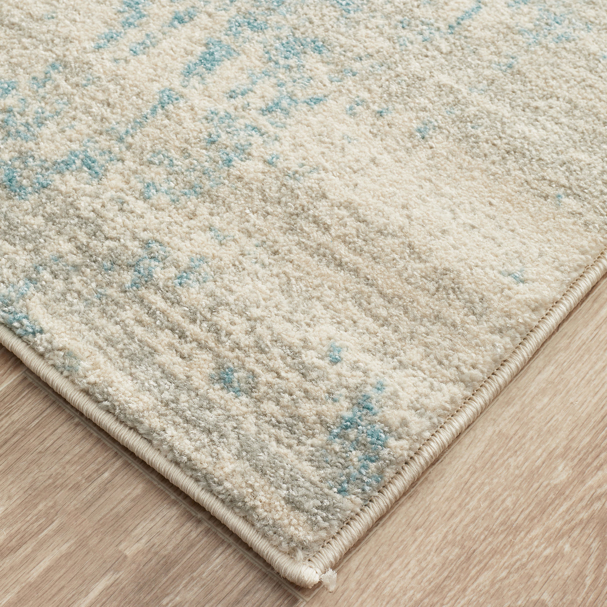 Evoke 253 White Blue Runner Rug