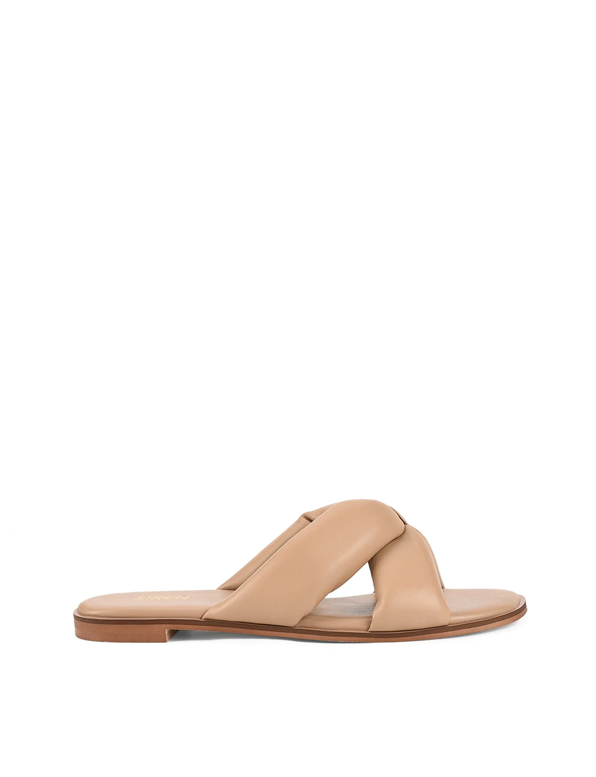 Siren Flat Slides - Almond Tan Leather