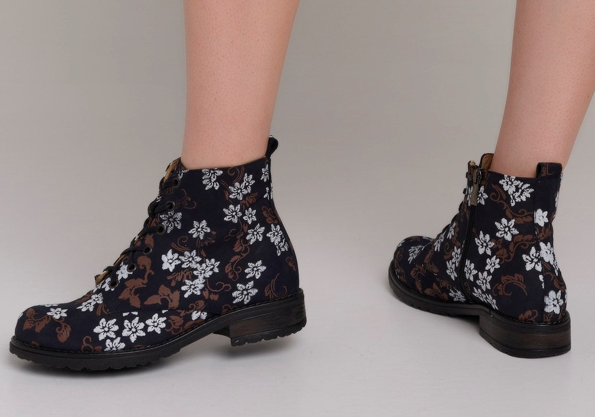 Bosccolo Womens Boots - Brown White Flower