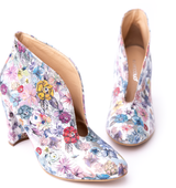 Bosccolo Womens Ankle Boots - Flowers On Silver